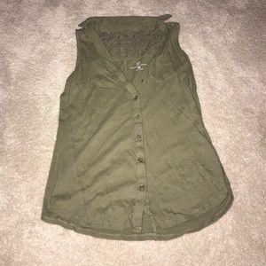 Army green express button up tank.