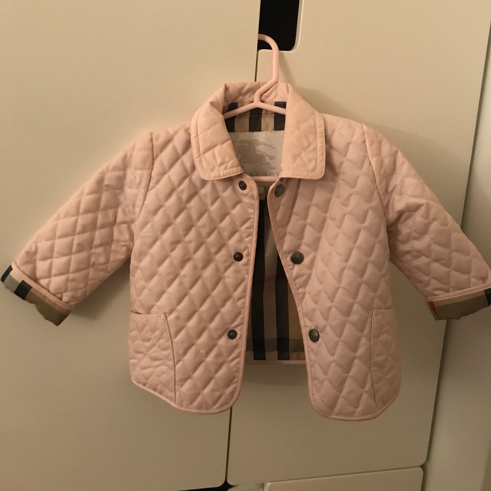 Authentic Pink Infant Burberry Quilted Jacket 6M
