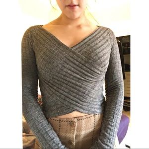 Stretchy wrap around shirt