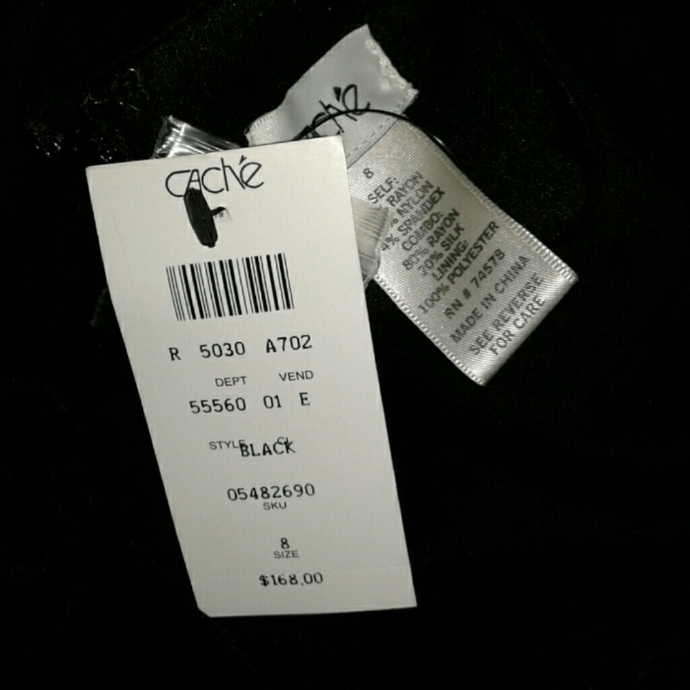 CACHE BLACK LONG SLEEVE CLASSIC DRESS NWT - Picture 5 of 5