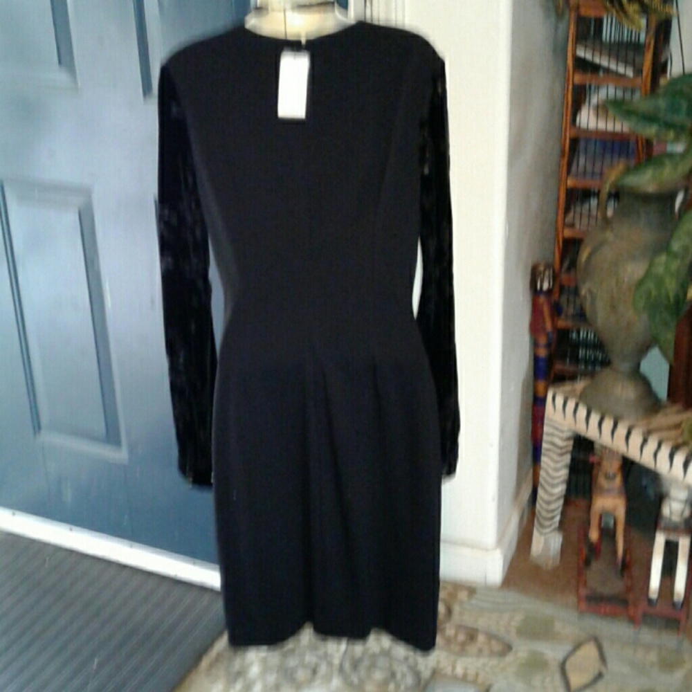 CACHE BLACK LONG SLEEVE CLASSIC DRESS NWT - Picture 4 of 5