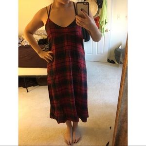 Plaid slip dress