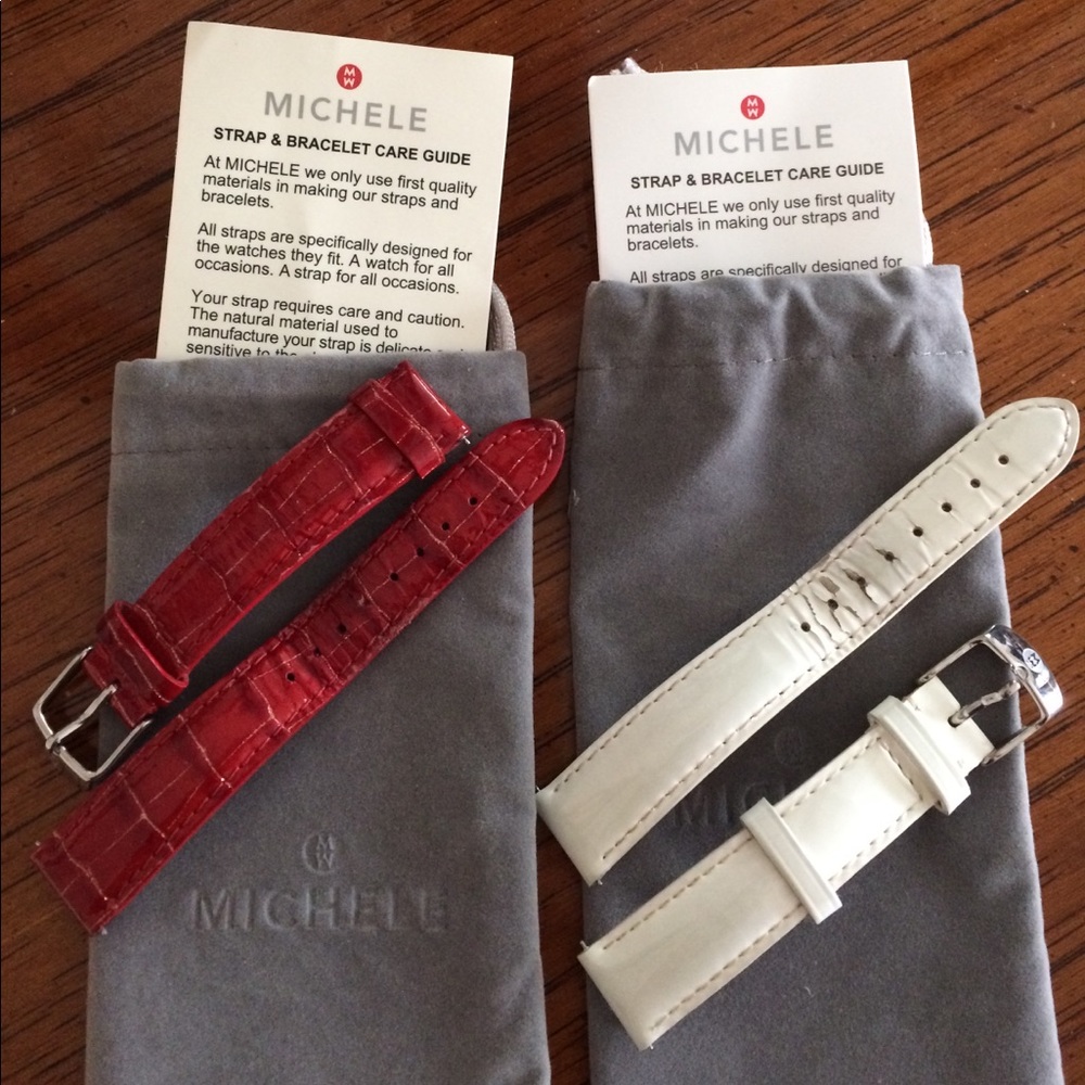 Michele leather watchbands 16mm