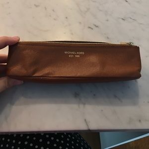 Michael Kors Camel Saffiano Pencil Case
