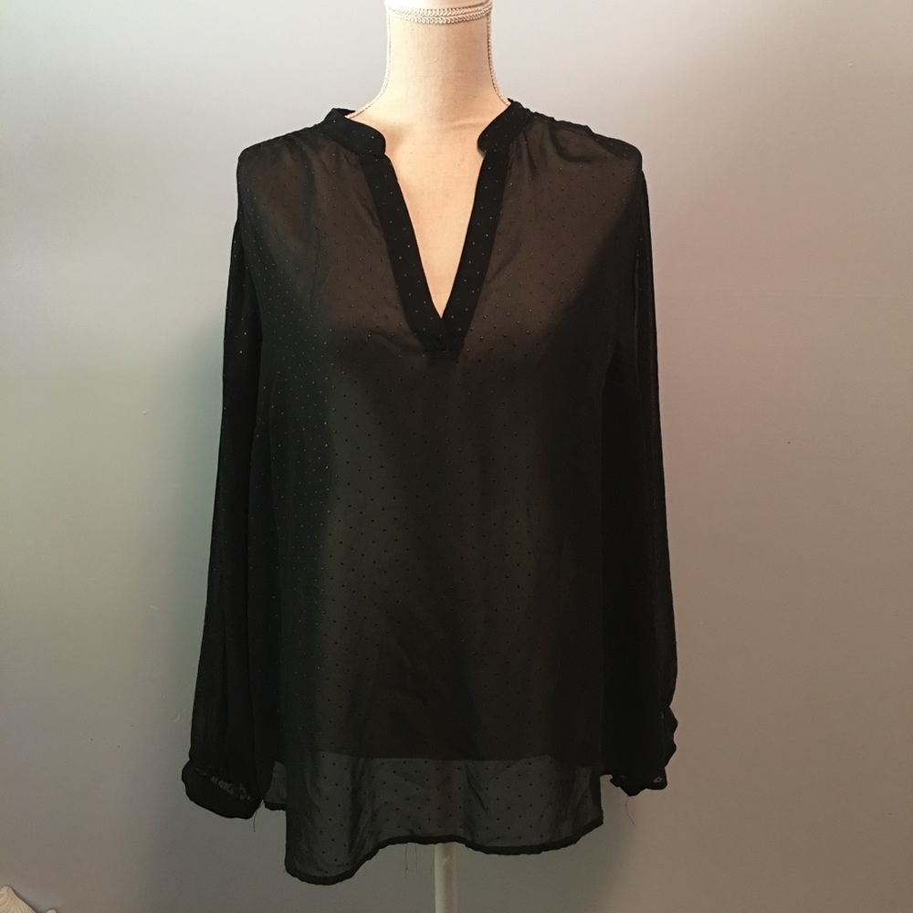 Sheer black blouse