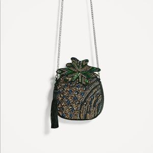 Zara beaded sequin cross body pineapple bag