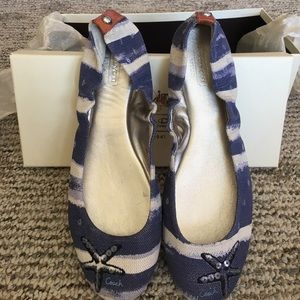 Coach Starfish Canvas Ballet Flats Size 7.5 NEW