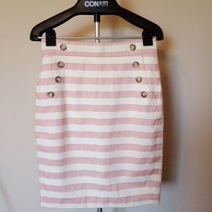 Loft Size 4 Red and White Striped Skirt