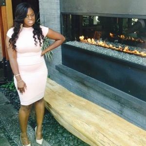 Pale Pink Body Con Dress