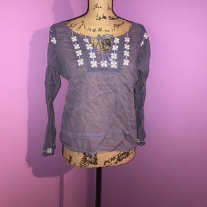 American Eagle embroidered Long sleeve top