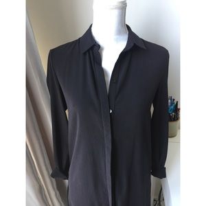 Topshop Long Black Shirt
