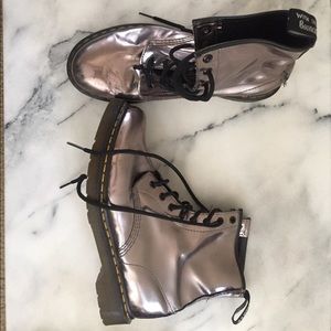 Dr. Martens Metallic Silver Boots