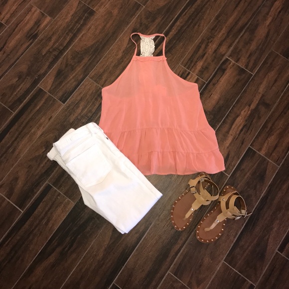 Paper Crane Tops - SOLD peach tank