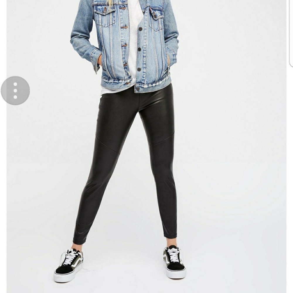 Free people vegan leather leggings