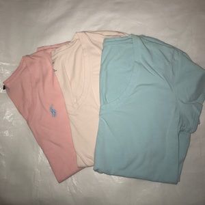 3 Name brand V neck Tees