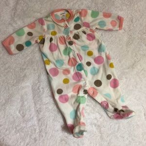 Carter’s newborn polka dot fleece pajamas newborn