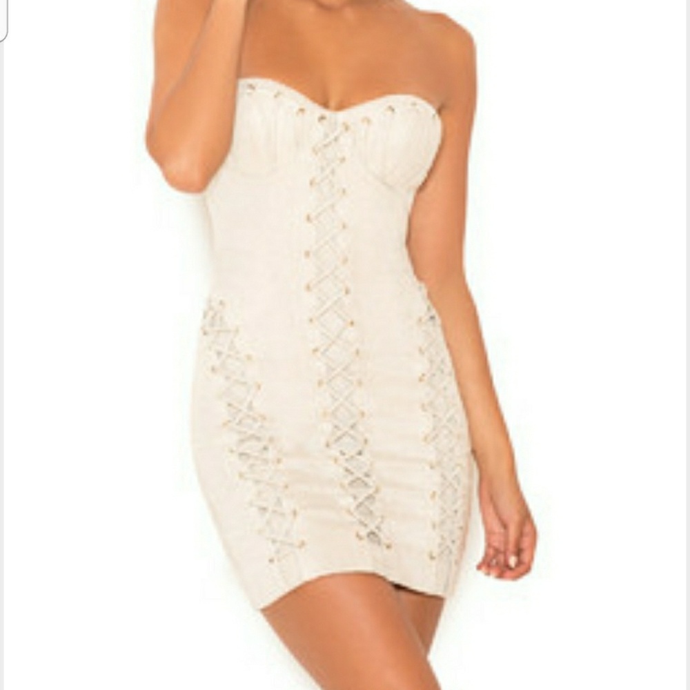 SM Dove Grey Suedetta strapless bustier