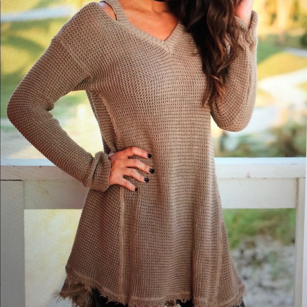 🍁Mocha cut-out Sweater🍂