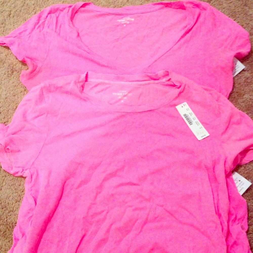 J. Crew vintage cotton t's hot pink size med.