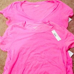 J. Crew vintage cotton t's hot pink size med.
