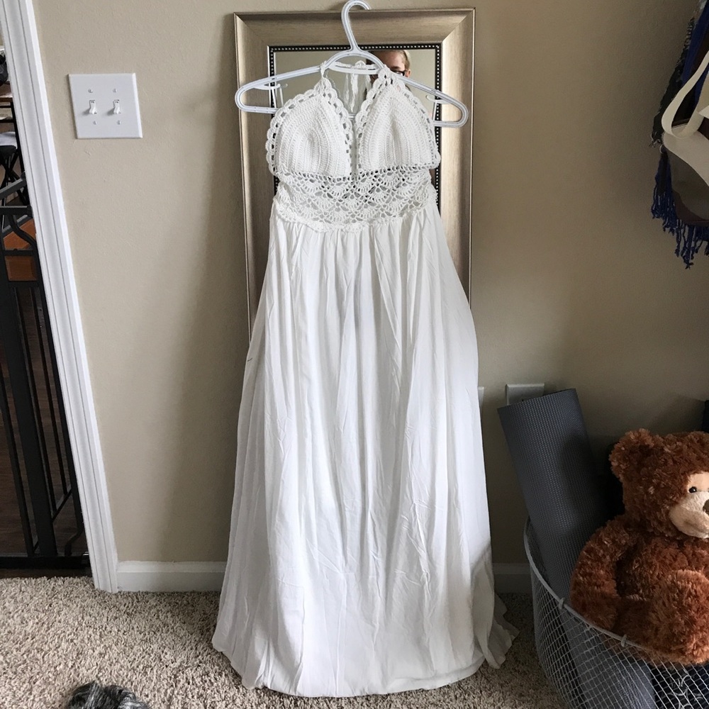 Beach white Maxi Halter