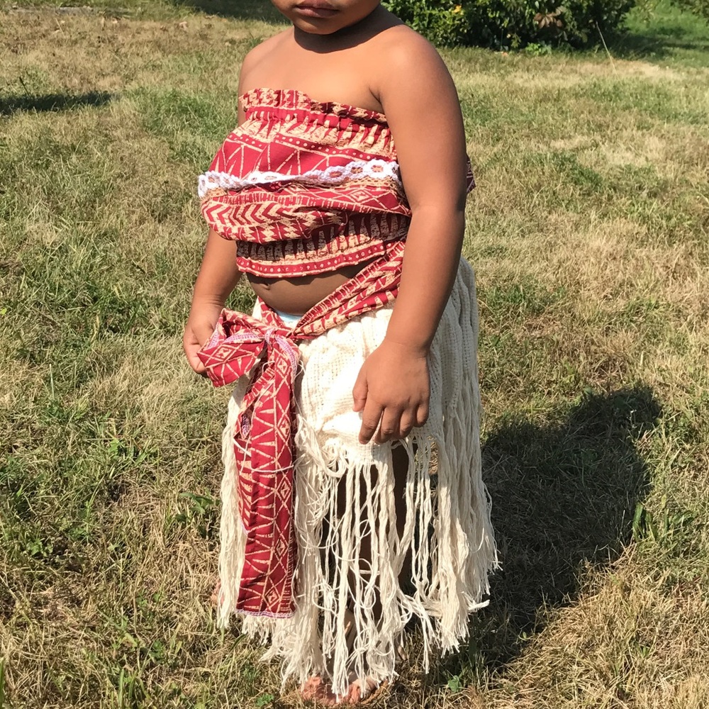 Toddler 2T Moana Costume/Outfit Hawaiian Skirt/top