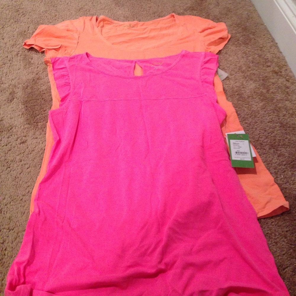 Lilly Pulitzer top.  Pink sold orange is avail