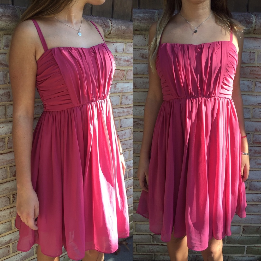 Anthropologie lush cocktail chiffon layered dress