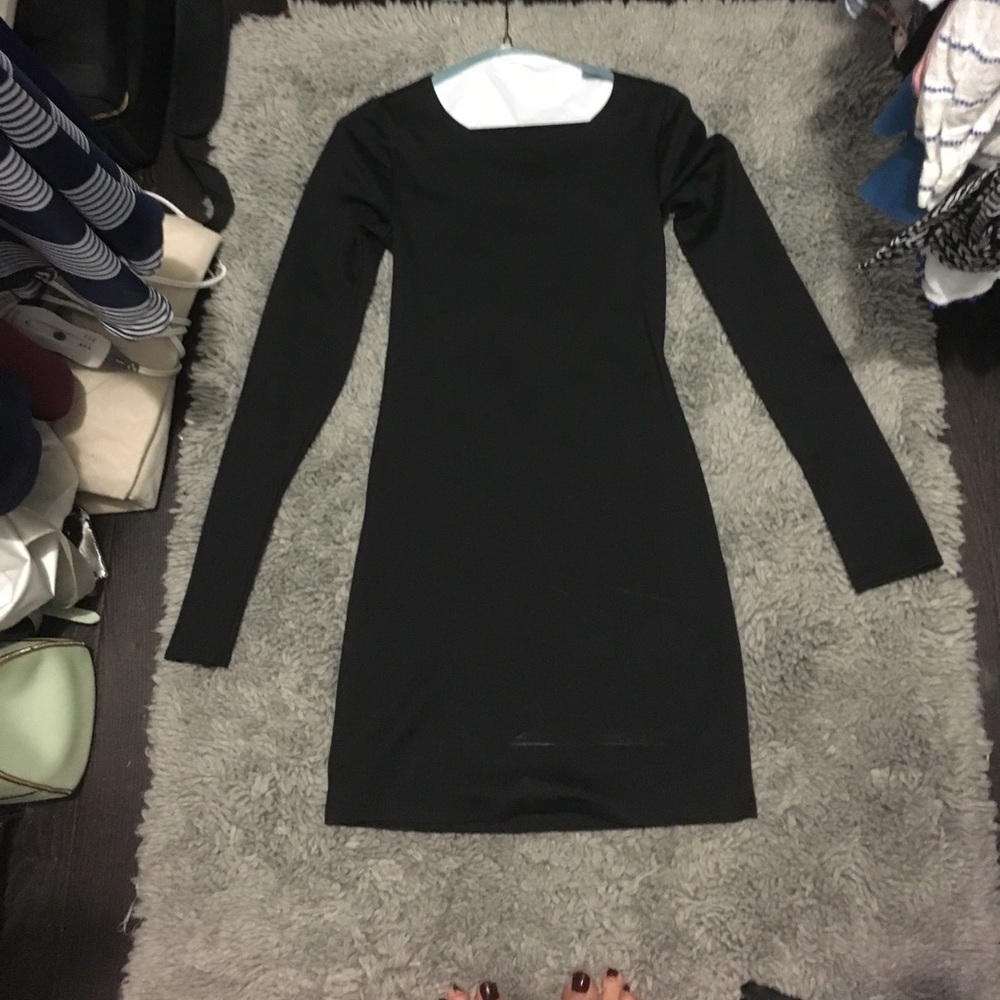 Open Back Black mini dress