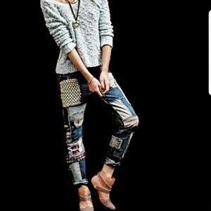 Free people patchwork jeans