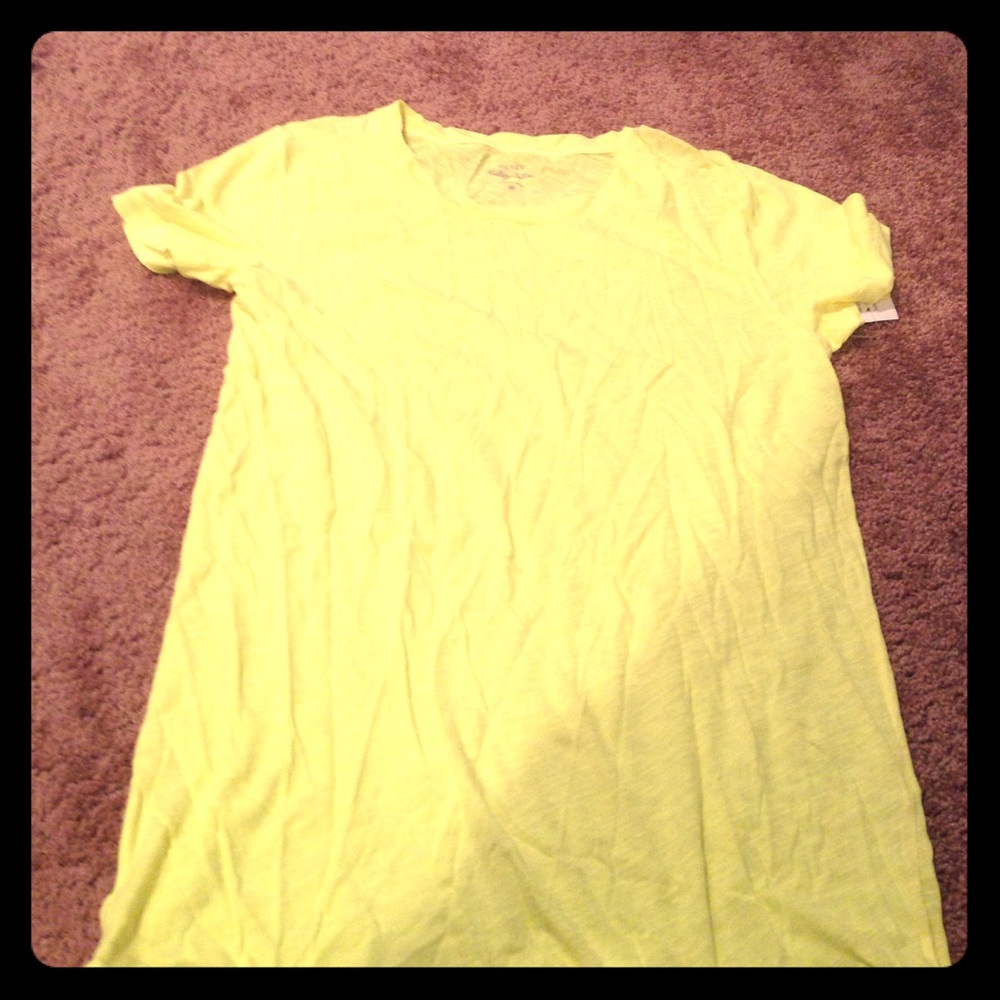 J. Crew vintage cotton T Neon yellow! Size med