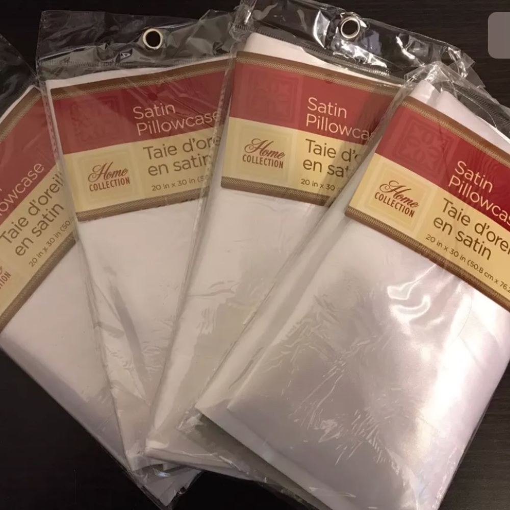 New Luxury White Satin Pillowcases 20x30 Set of 4