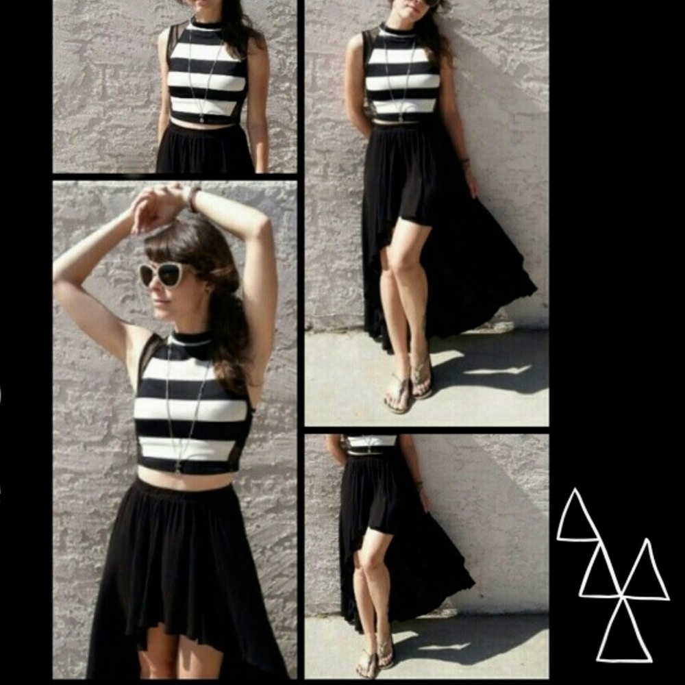 SOLD SOLD SOLD Black flowing high low skirt
