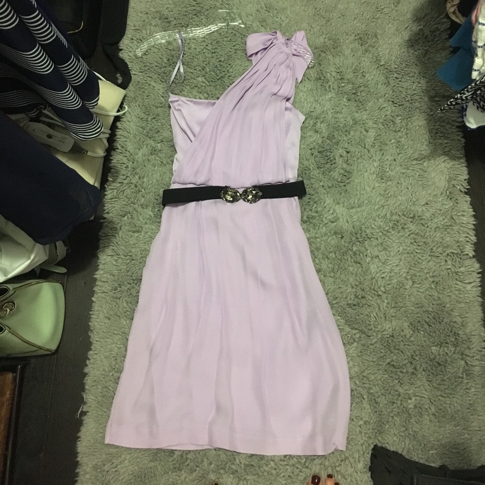 BCBG Maxazira purple one shoulder dress