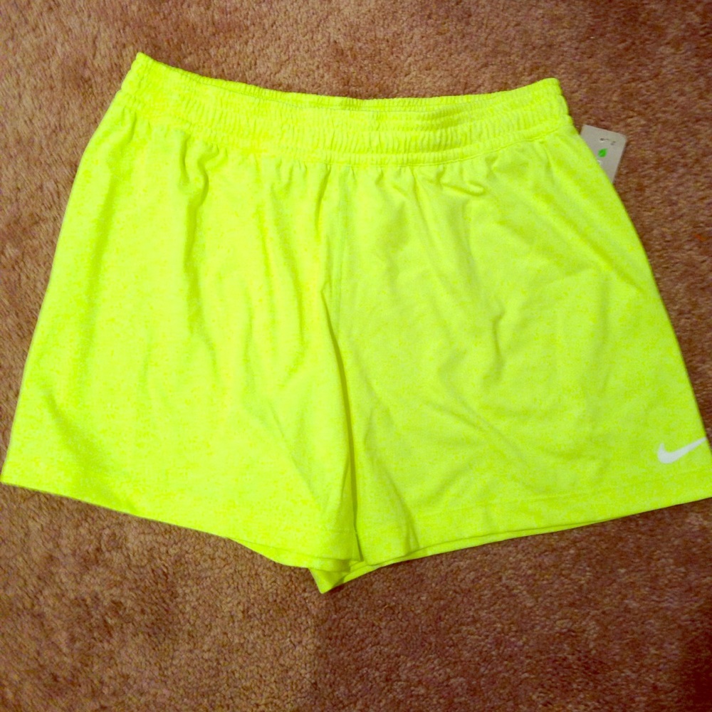 Neon yellow Nike shorts size large