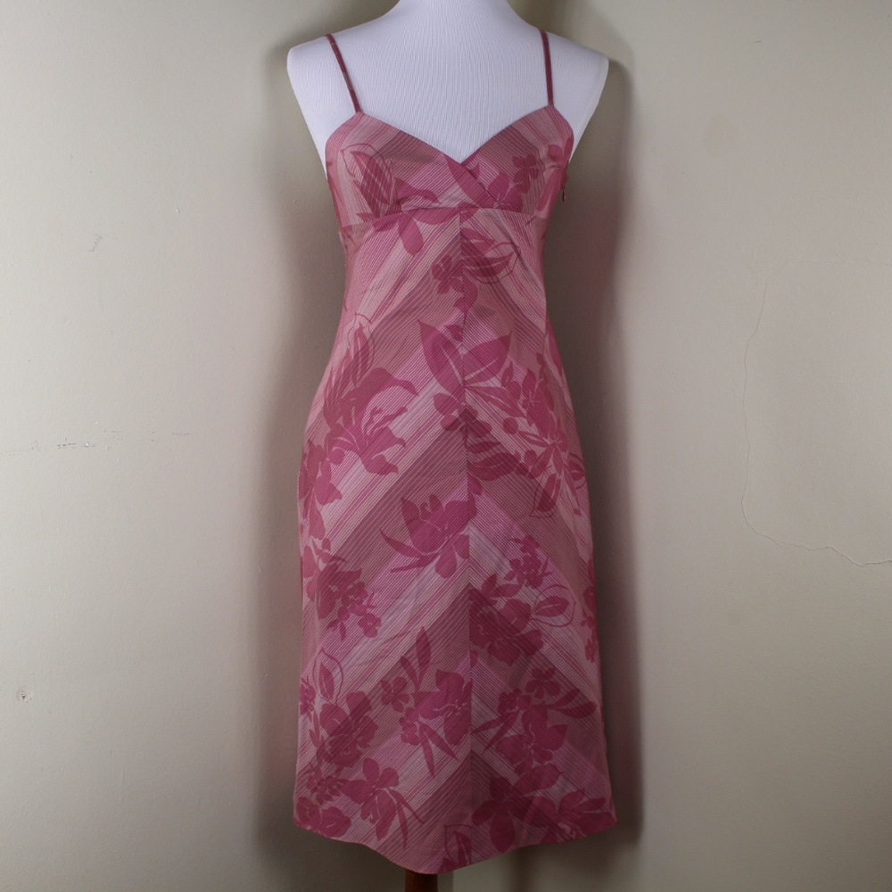 NWOT Halogen Pink Floral Print Midi Dress