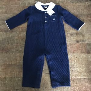 Adorable one piece sailor suit in navy!