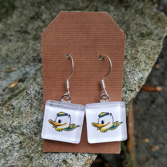 Bad Cat Craft Jewelry - Oregon Ducks Earrings The Duck Earrings NCAA