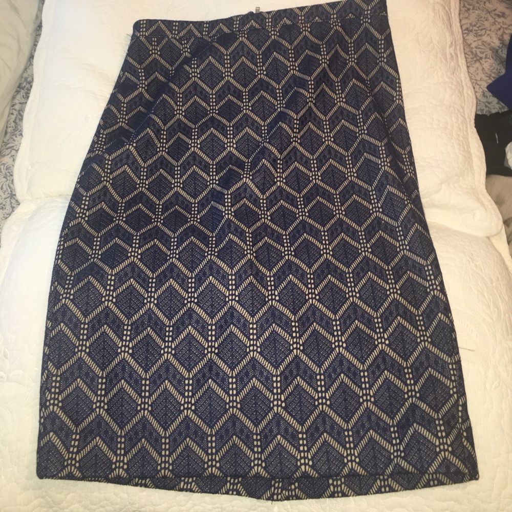 The Limited. Blue lace pencil skirt.