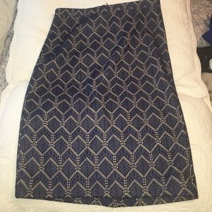The Limited. Blue lace pencil skirt.