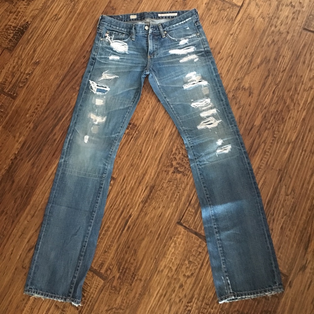 Ag Tomboy destroyed boyfriend fit jeans