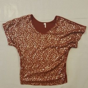 Sequin short sleeve shirt