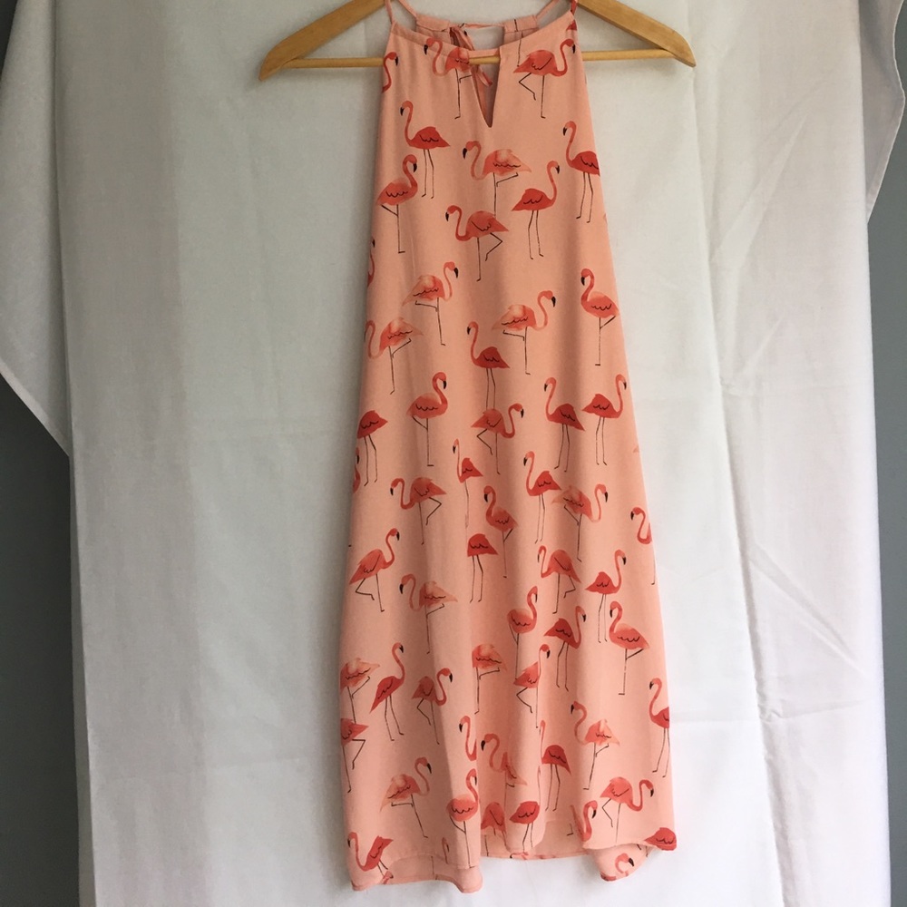 Flamingo print shift dress