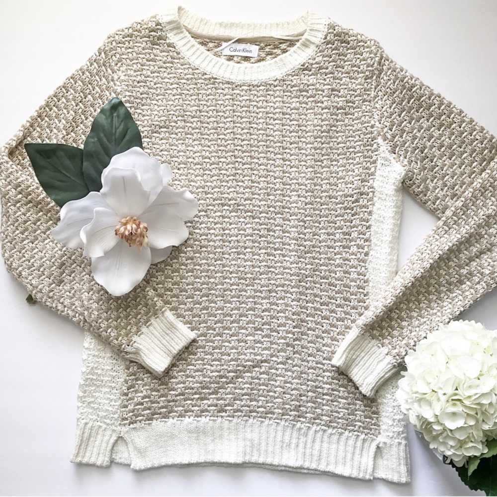 Calvin Klein Basket-Knit sweater Size S