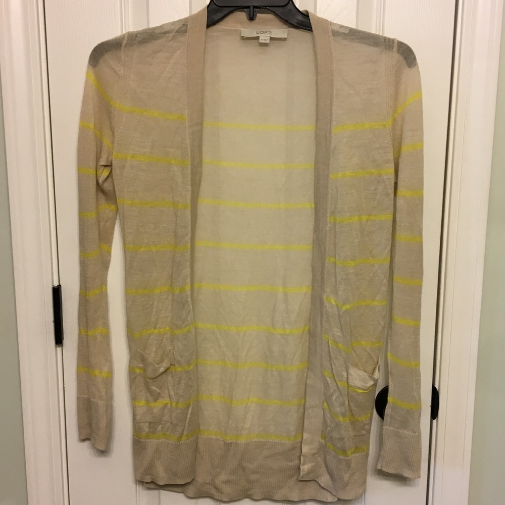 LOFT striped open cardigan sweater