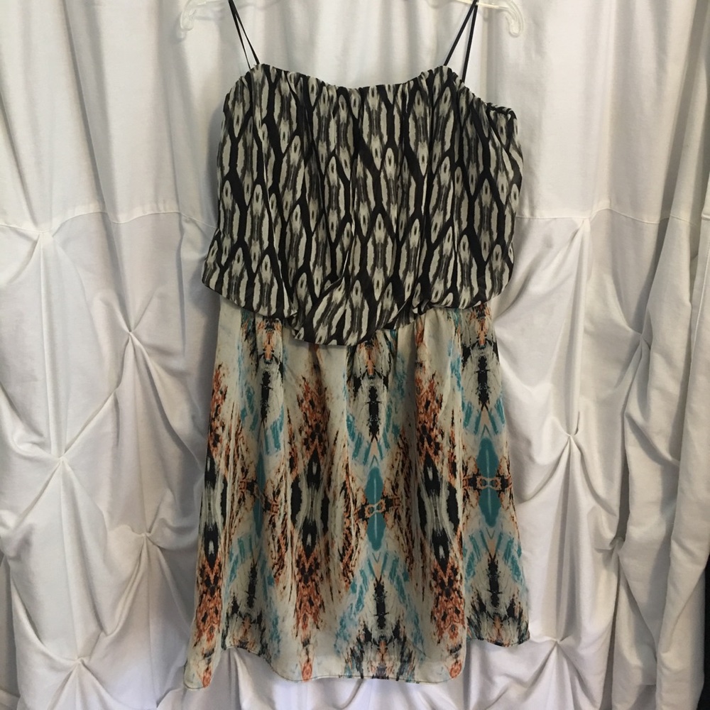 Multicolored tube top dress from Guess