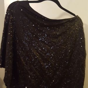 Blqck sequin off the shoulder dress