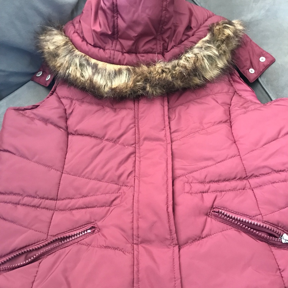 Burgundy quilted vest