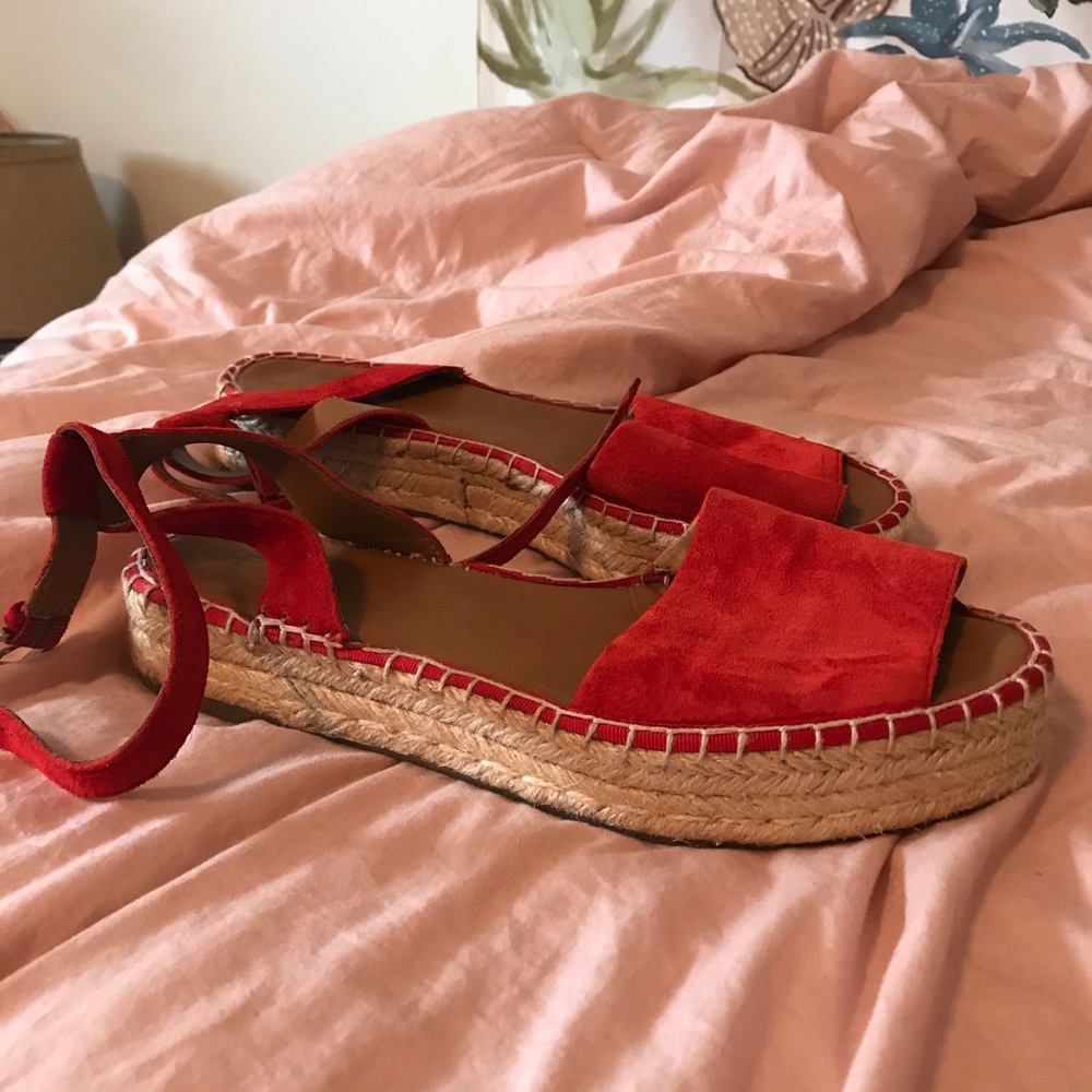 Red sarto wedged sandals