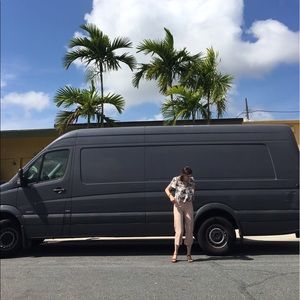 Cute BDG light pink denim culottes from UO